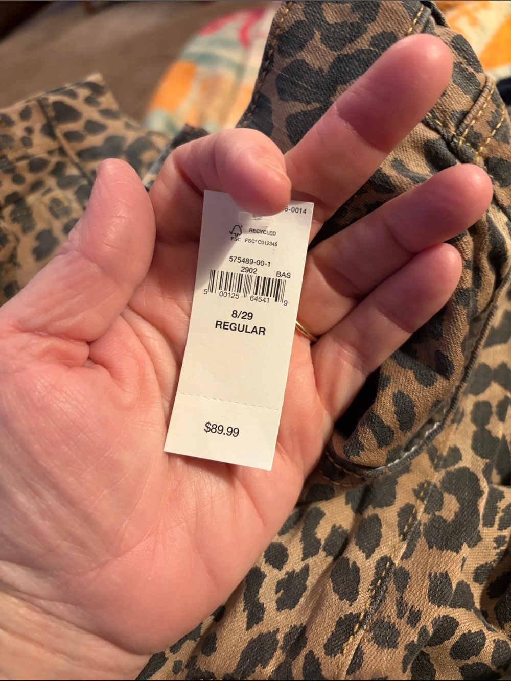 Gap High Rise Wide-Leg Leopard Print BoHo Denim Jeans NWT 8/29 Regular NWT - Picture 6 of 6